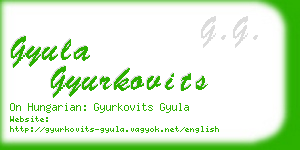 gyula gyurkovits business card